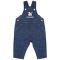 Embroidered Cow Personalised Name Baby & Toddler Cotton Denim Dungarees Custom Farmyard Barn Animals