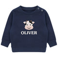 Embroidered Cow Personalised Name Sustainable Sweatshirt Baby & Toddler Custom Farmyard Barn Animals
