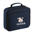 Embroidered Cow Personalised Name Lunch Cool Bag Box Kids Custom Text School Boys Nursery