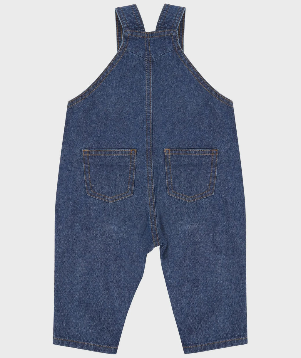 Embroidered Cow Personalised Name Baby & Toddler Cotton Denim Dungarees Custom Farmyard Barn Animals