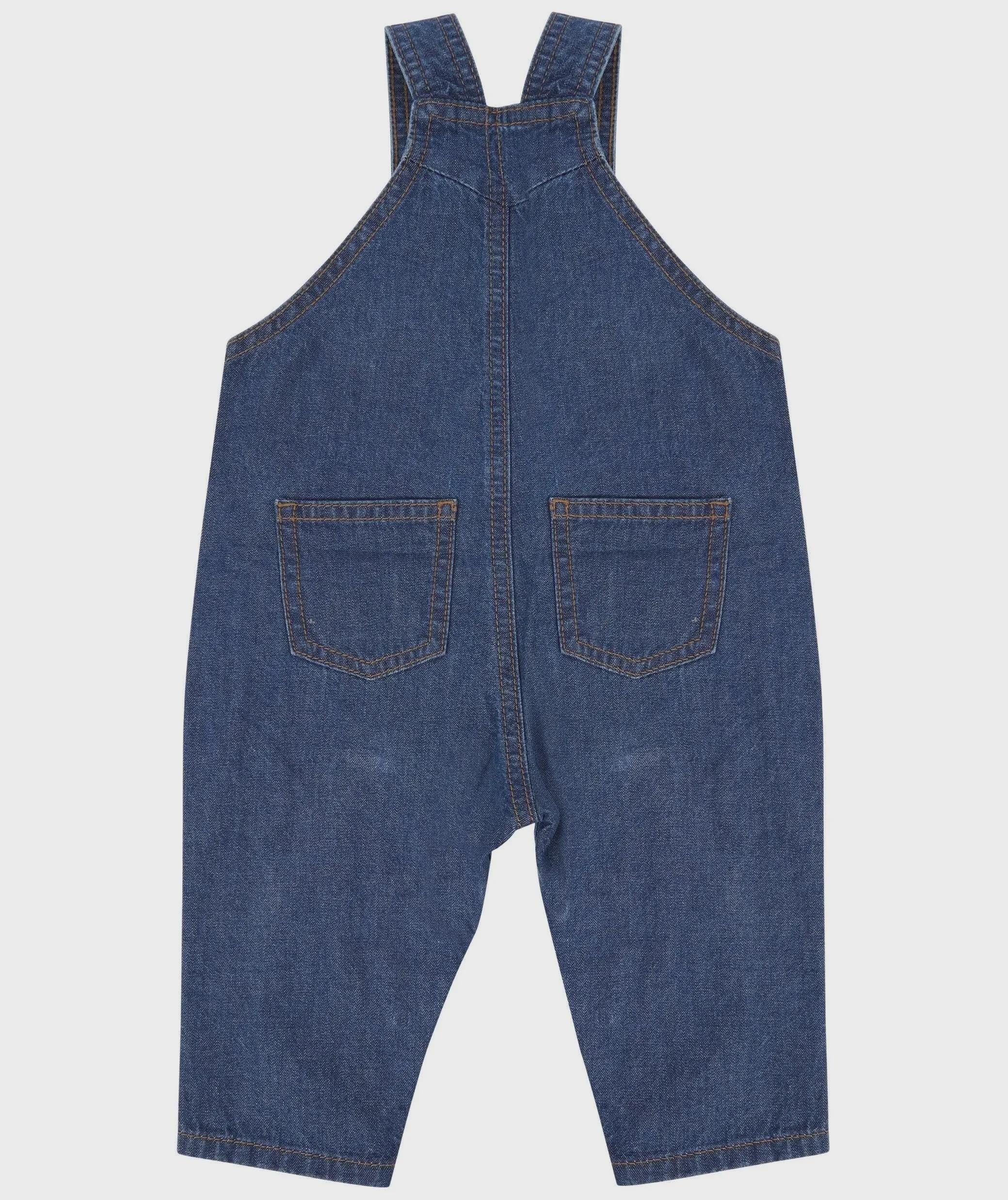 Embroidered Pig Personalised Name Baby & Toddler Cotton Denim Dungarees Custom Farmyard Barn Animals