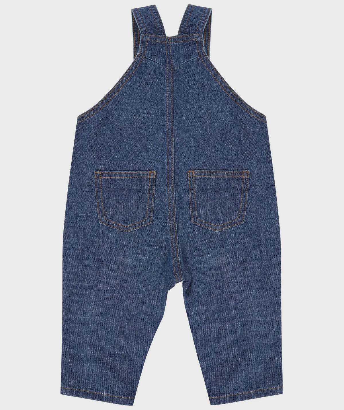 Embroidered Puppy Personalised Name Baby & Toddler Cotton Denim Dungarees Custom Girls Boys