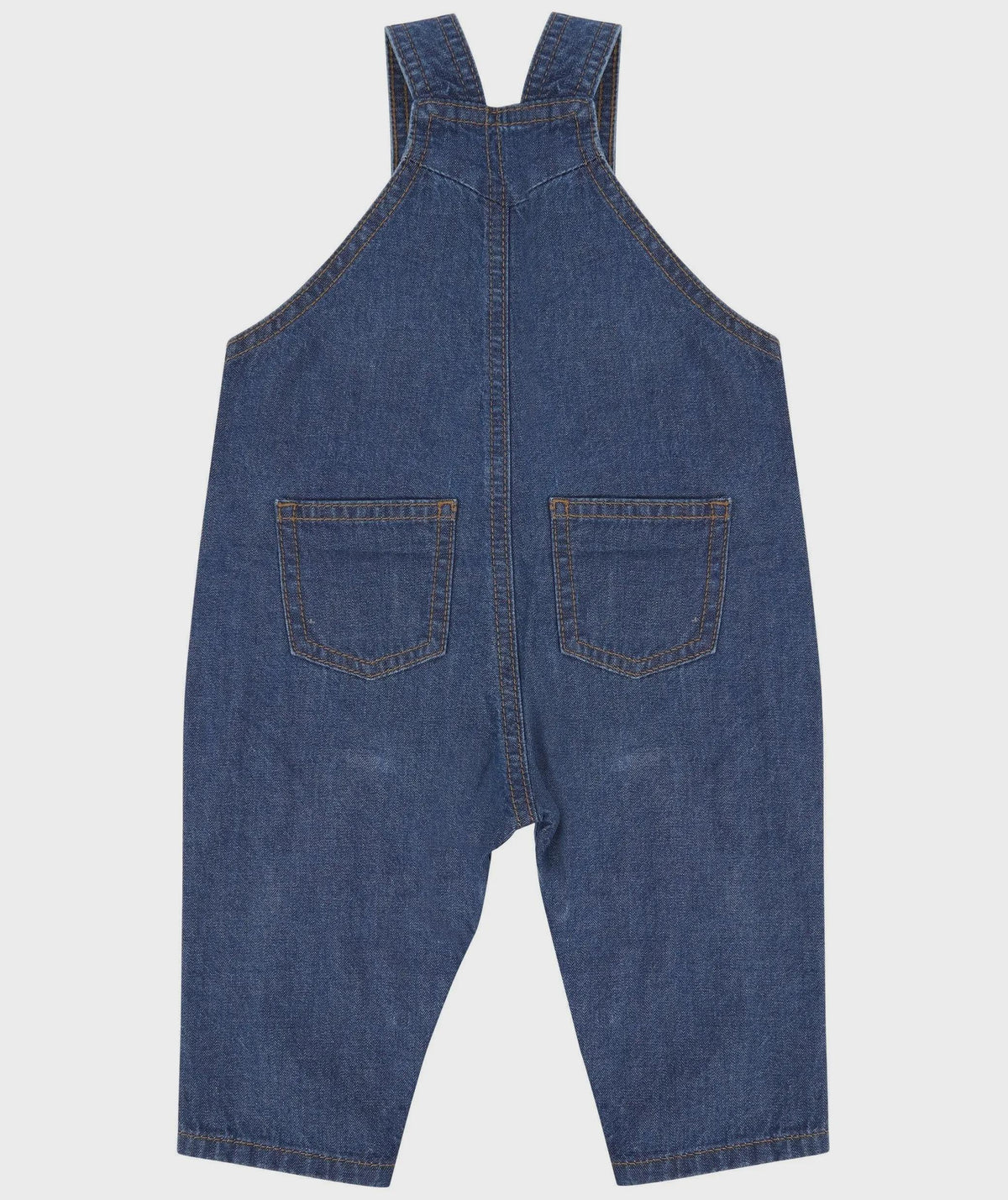 Embroidered Teddy Bear Personalised Name Baby & Toddler Cotton Denim Dungarees Custom Outfit
