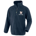 Embroidered Cow Personalised Name Kids Recycled Fleece Top Jacket Navy Custom Farm Animals Coat