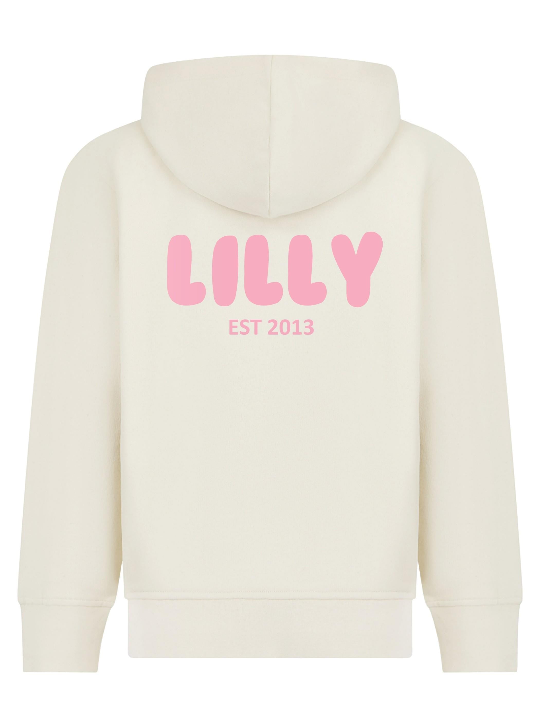Personalised Bubble Font Name Hoodie & Joggers Set Custom Text Year Established Design