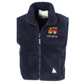 Embroidered Train Personalised Name Boys Fleece Bodywarmer Navy Kids Custom Text Jacket Coat