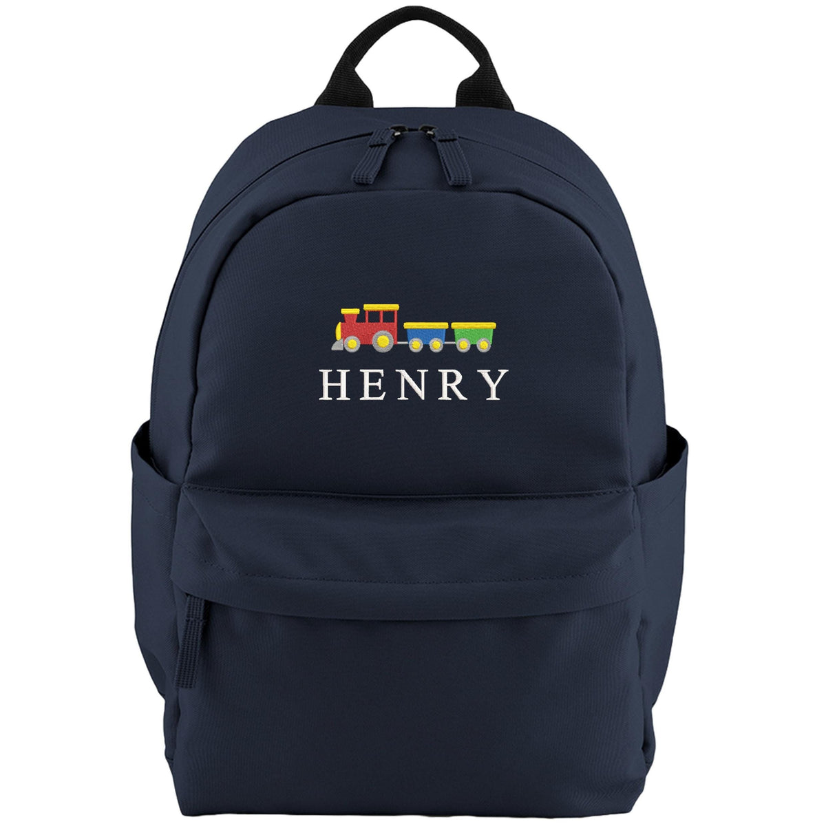 Embroidered Kids Train Personalised Name Small Backpack Boys Custom School Rucksack Nursery Bag