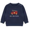 Embroidered Fire Engine Truck Big & Little Brother Boys Sustainable Sweatshirts Navy Toddler Kids New Matching Siblings