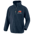 Embroidered Fire Engine Truck Personalised Name Boys Recycled Fleece Top Navy Kids Custom Text Coat