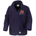 Embroidered Fire Engine Truck Personalised Name Boys Fleece Jacket Navy Kids Custom Text Coat