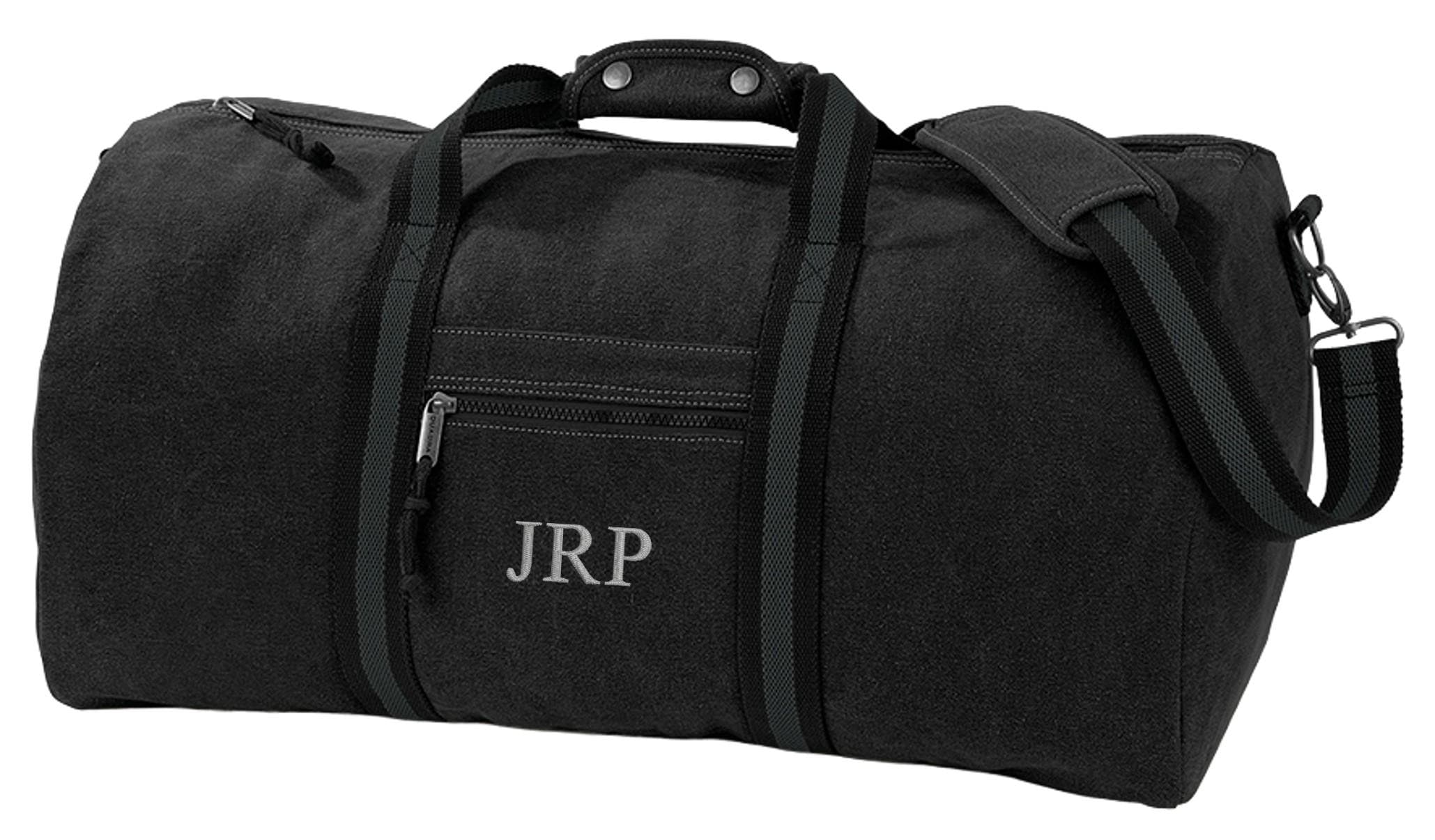 Embroidered Personalised Initials Monogram Vintage Canvas Holdall Weekend Overnighter Bag