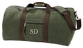 Embroidered Personalised Initials Monogram Vintage Canvas Holdall Weekend Overnighter Bag