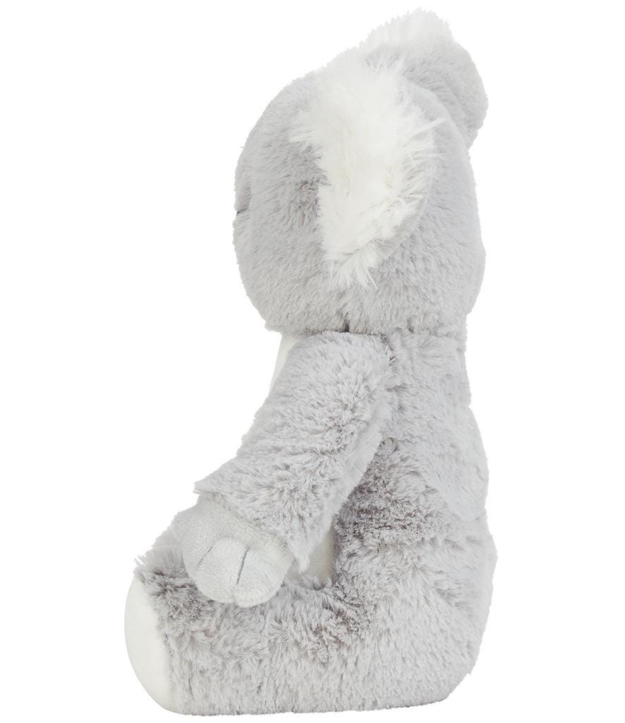 Personalised Grey Koala Bear Plush Cuddly Toy - Printed Name, Date of Birth, Welcome To The World, Happy 1st Birthday