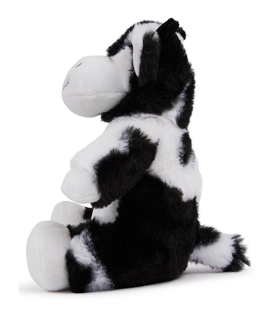 Personalised Name Black & White Cow Plush Cuddly Toy