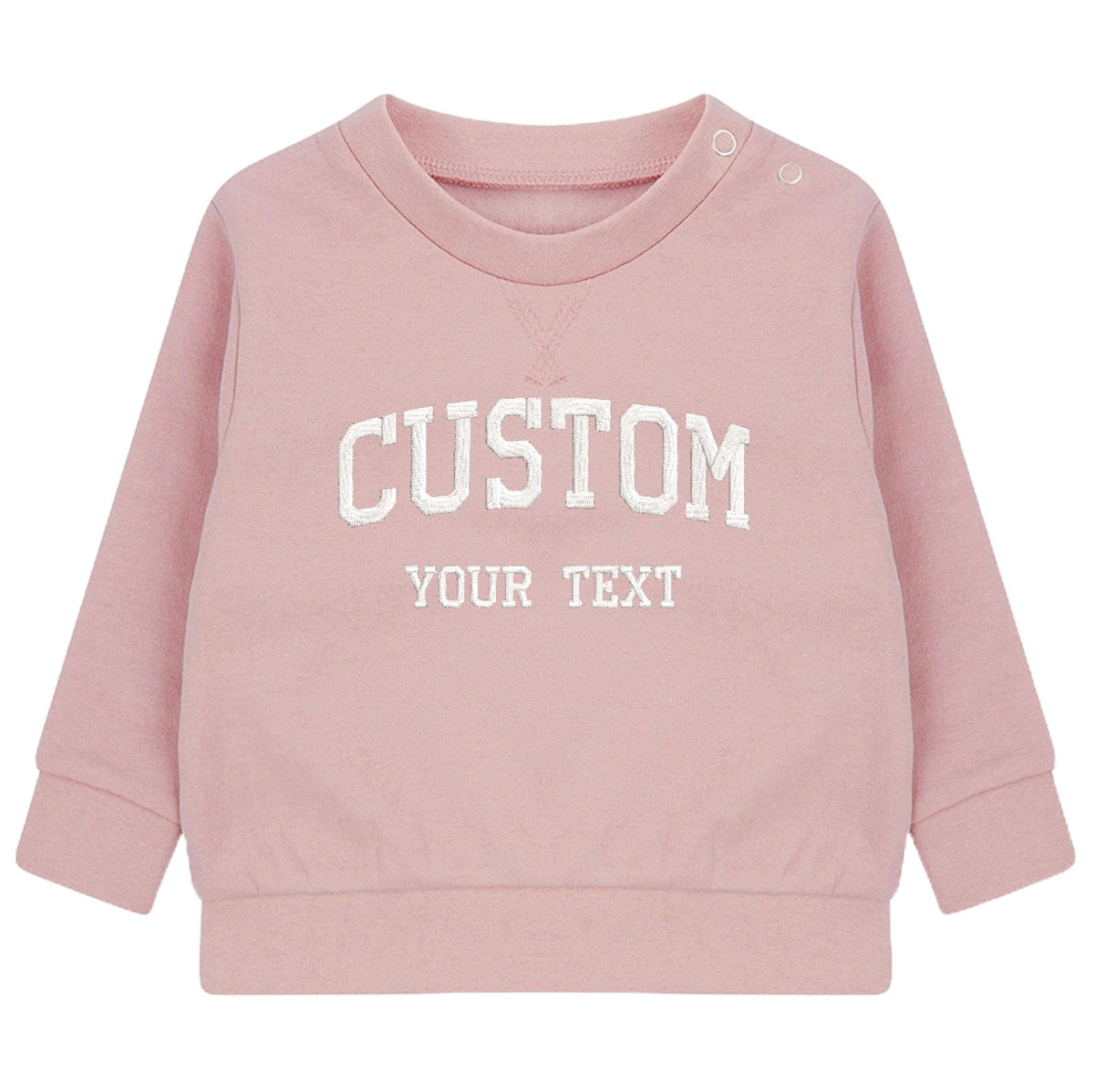 Embroidered Personalised Varsity College Your Text Boys & Girls Sustainable Sweatshirts Baby and Toddler Custom Design Jumper Gift