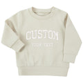 Embroidered Personalised Varsity College Your Text Boys & Girls Sustainable Sweatshirts Baby and Toddler Custom Design Jumper Gift