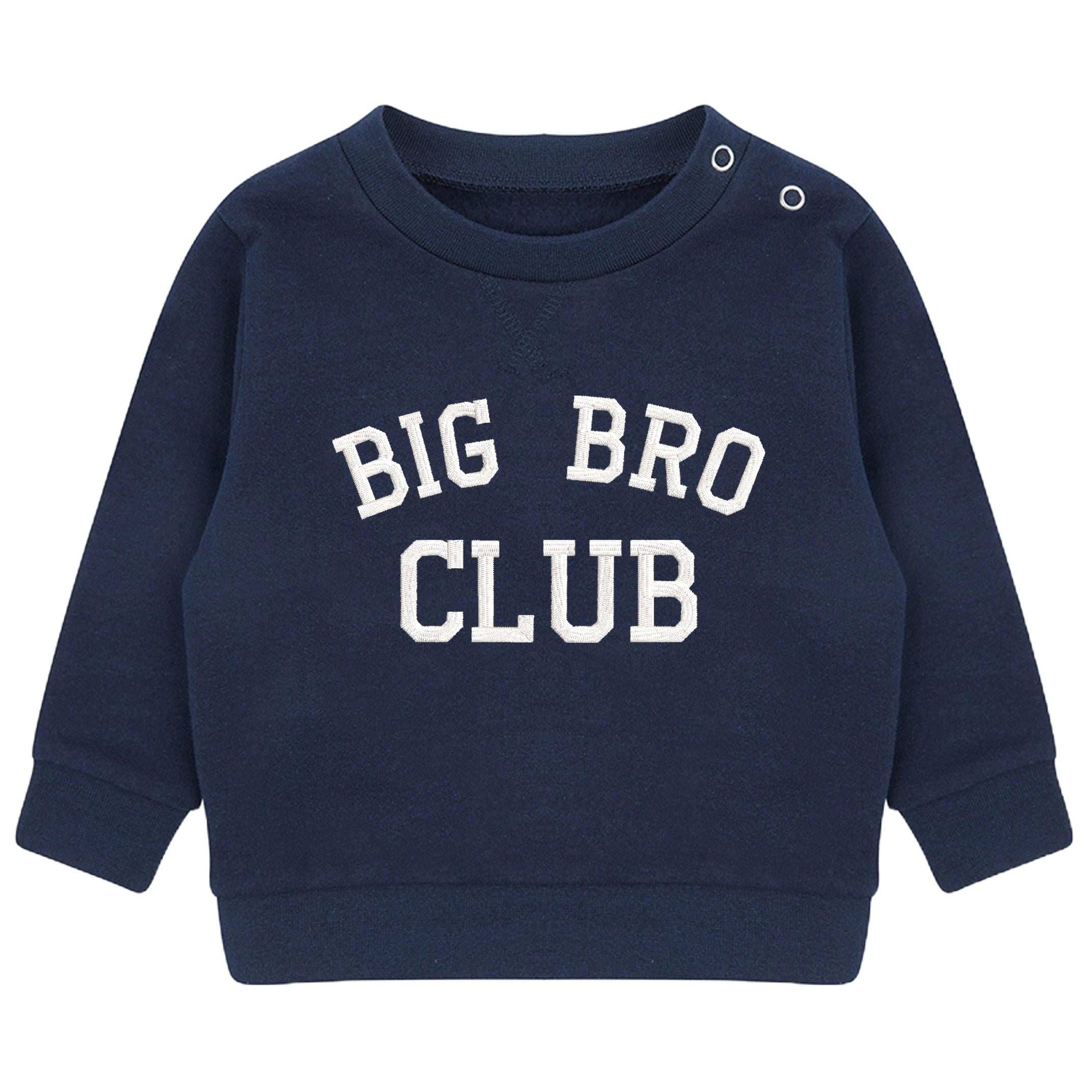 Embroidered Big Brother Club Boys Sustainable Sweatshirts Toddler and Kids New Brother Gift