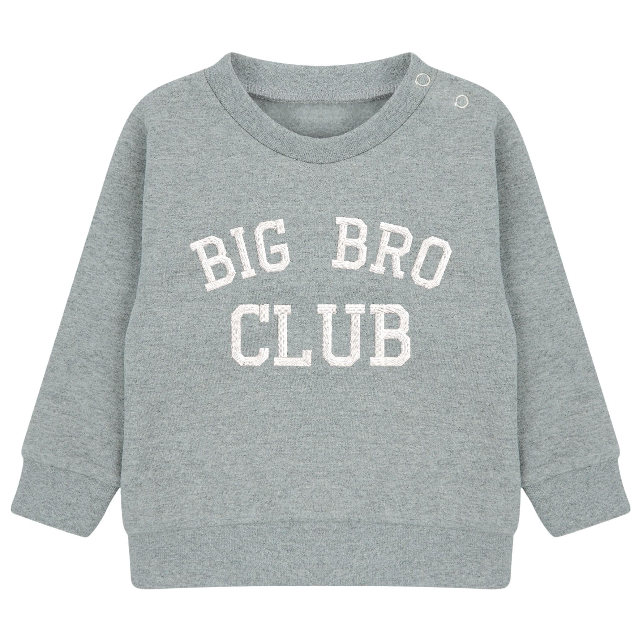 Embroidered Big Brother Club Boys Sustainable Sweatshirts Toddler and Kids New Brother Gift