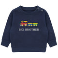 Embroidered Train Big & Little Brother Boys Sustainable Sweatshirts Navy Toddler Kids New Matching Siblings
