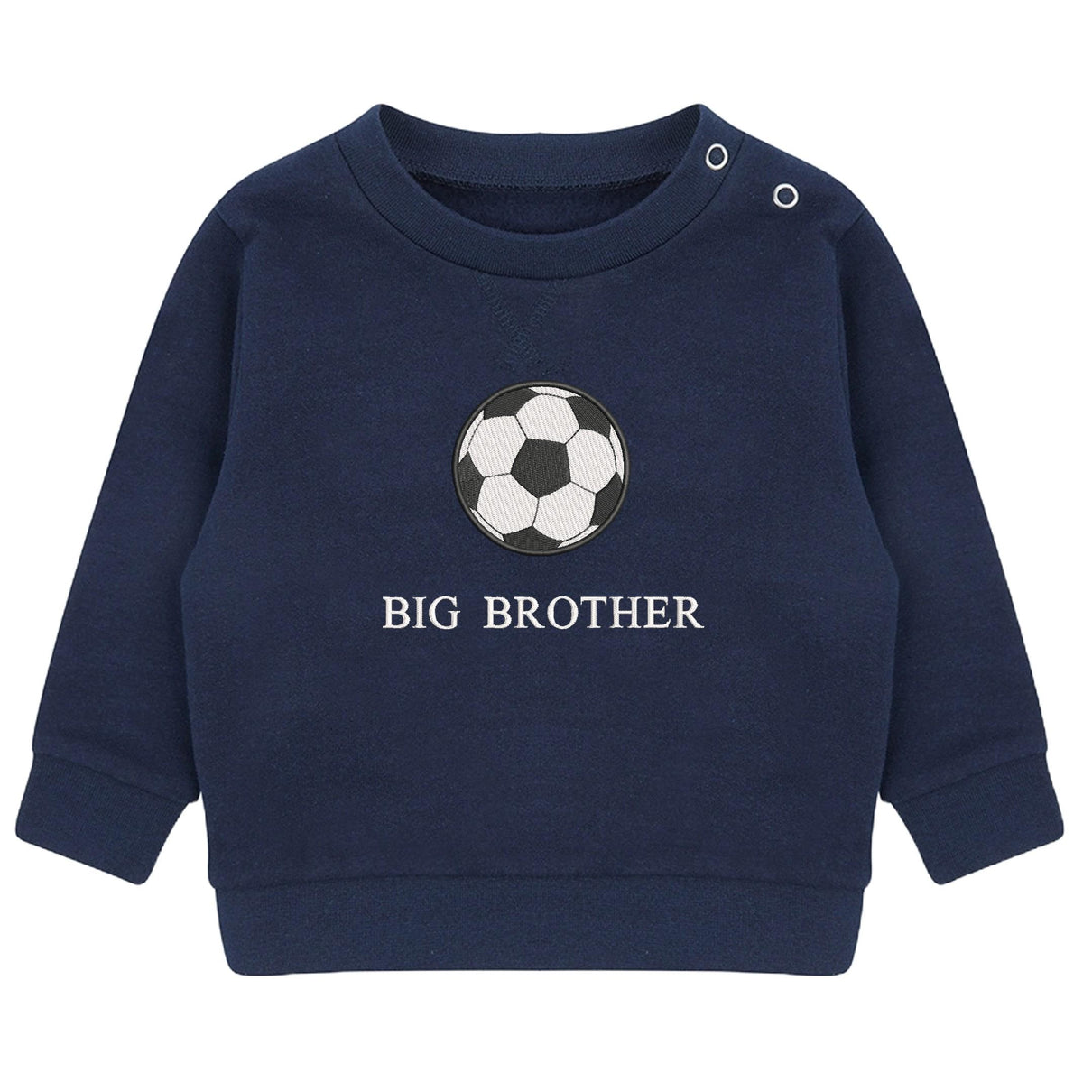 Embroidered Football Big & Little Brother Boys Sustainable Sweatshirts Navy Toddler Kids New Matching Siblings
