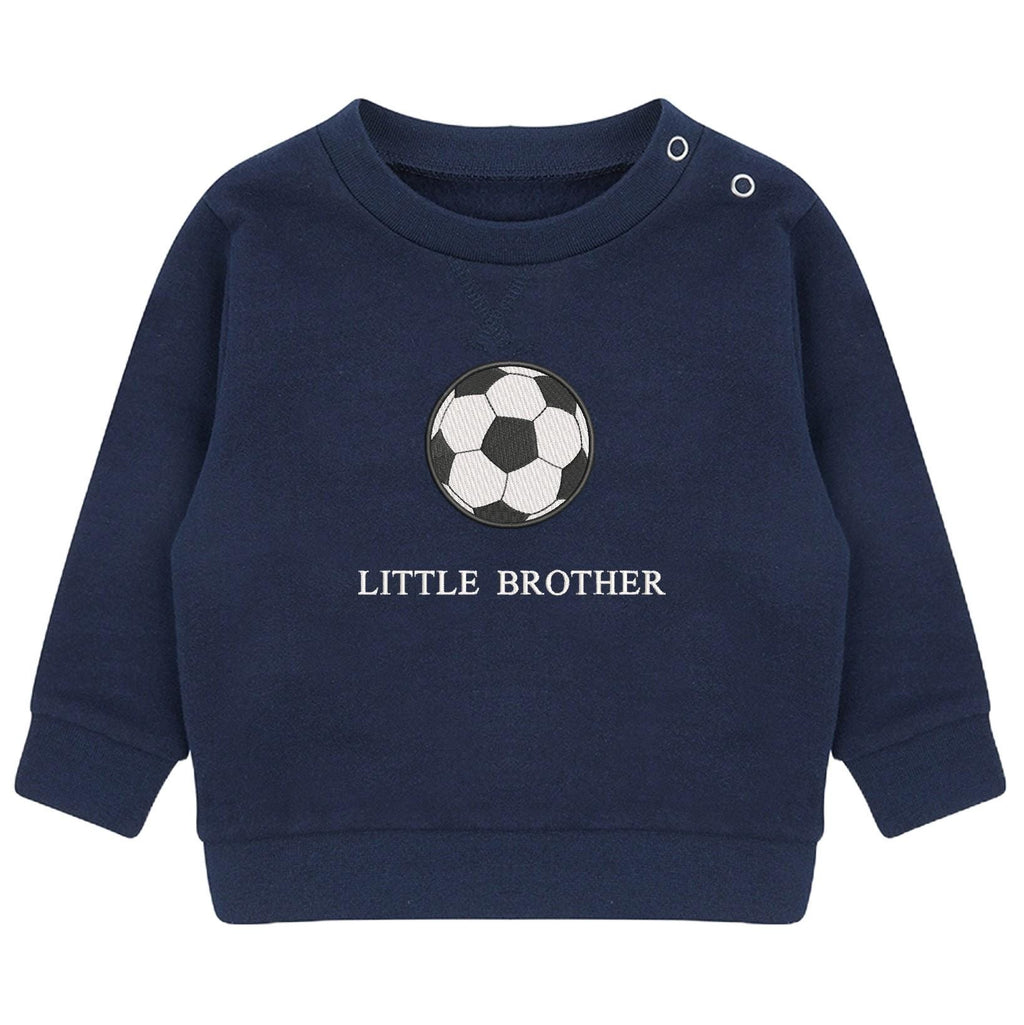 Embroidered Football Big & Little Brother Boys Sustainable Sweatshirts Navy Toddler Kids New Matching Siblings