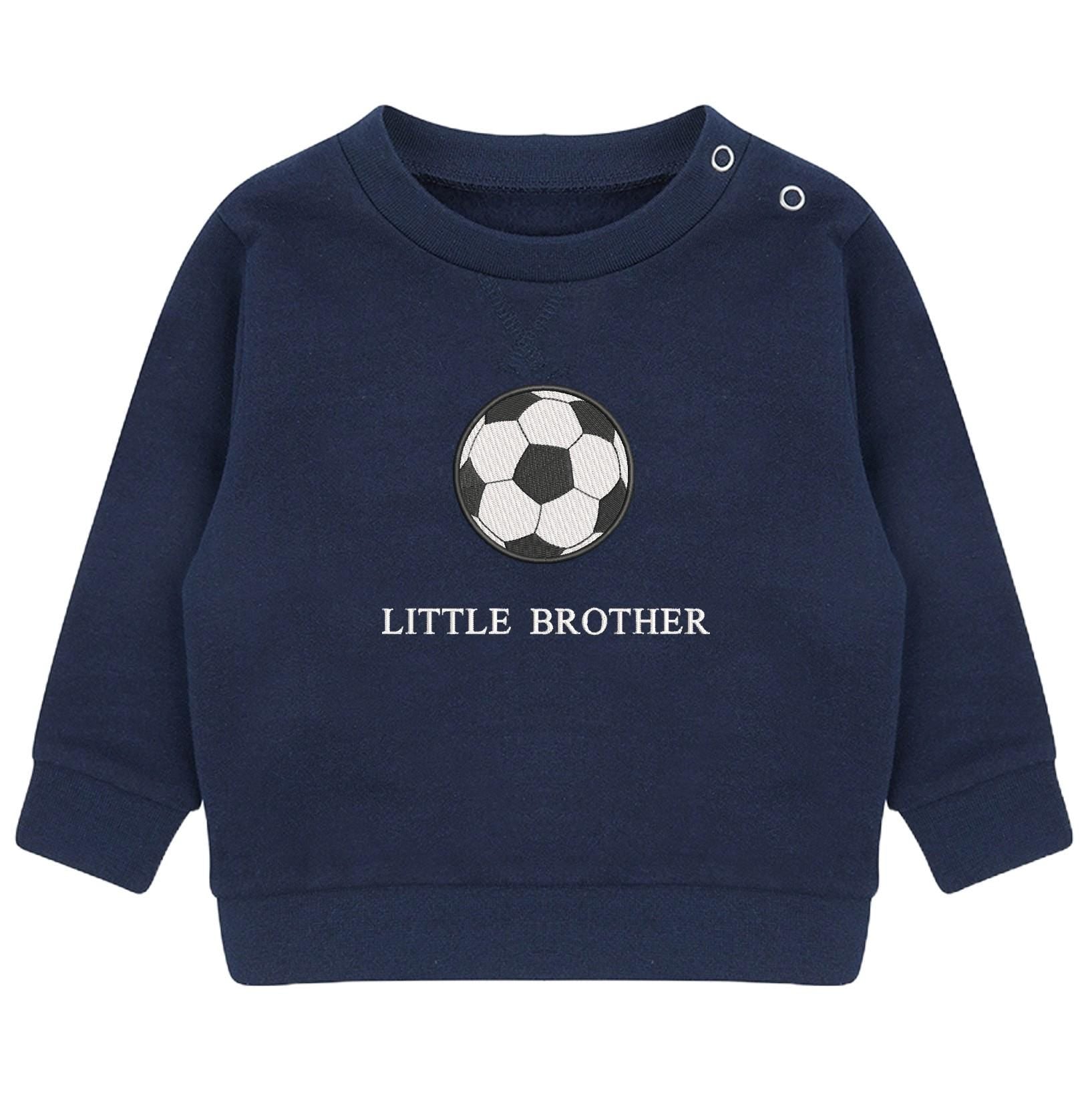 Embroidered Football Big & Little Brother Boys Sustainable Sweatshirts Navy Toddler Kids New Matching Siblings