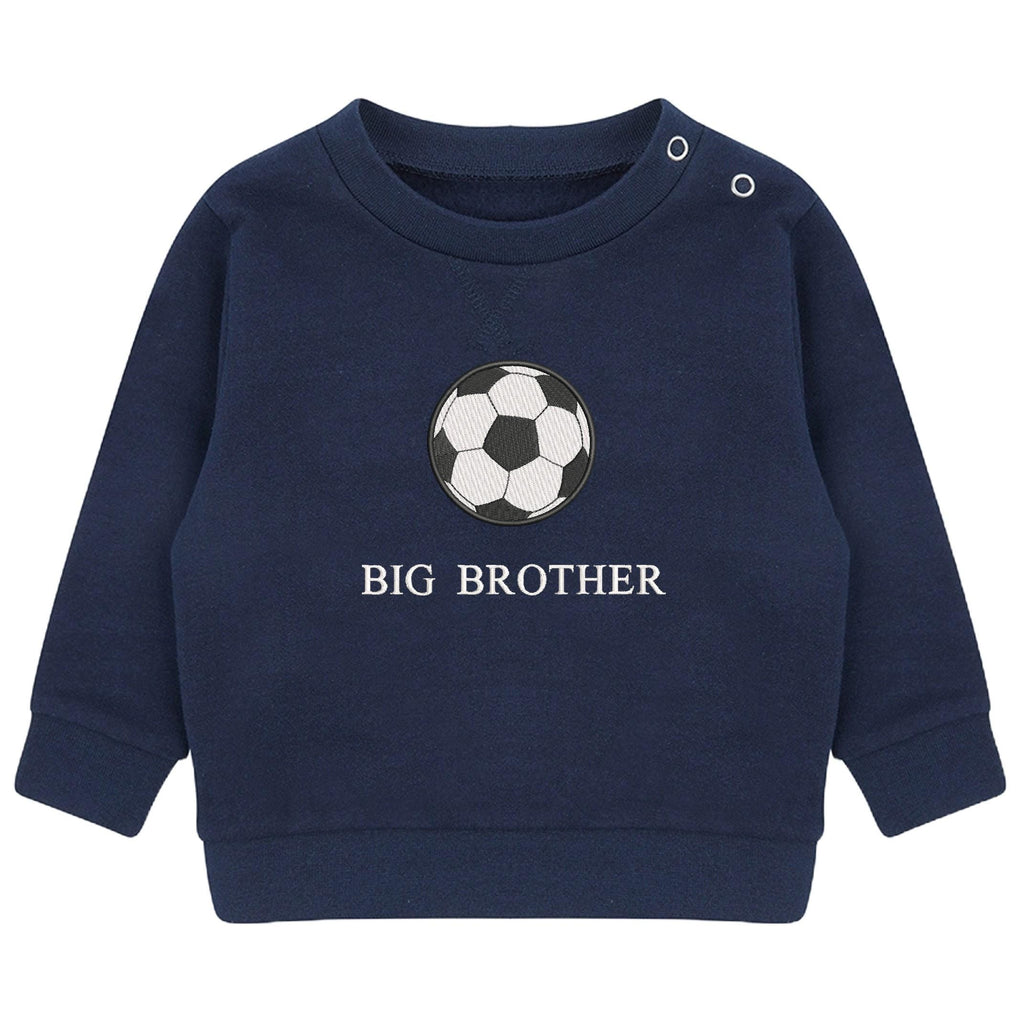 Embroidered Football Big & Little Brother Boys Sustainable Sweatshirts Navy Toddler Kids New Matching Siblings