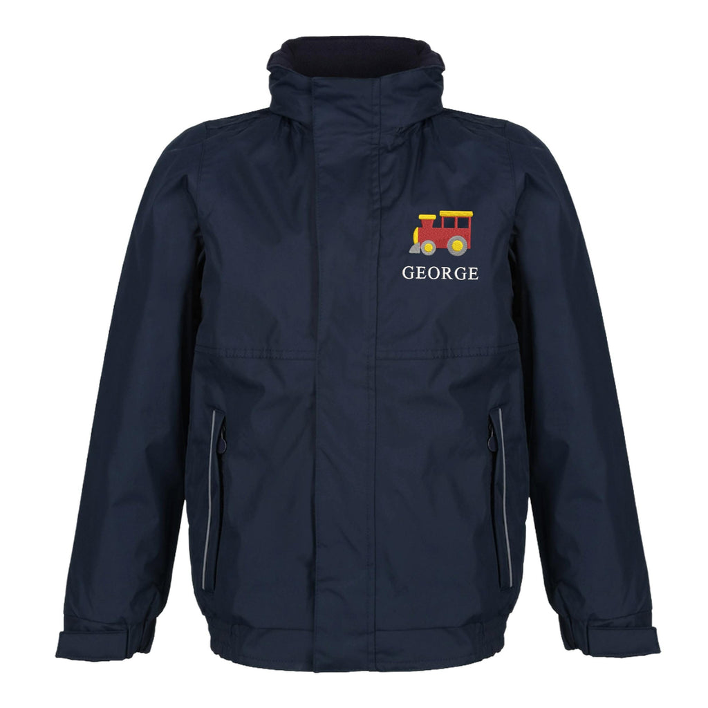 Embroidered Kids Regatta Dover Jacket Personalised Train Name Childrens Custom Text School Coat