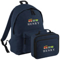 Embroidered Train Kids Personalised Name Backpack & Lunch Bag Set Boys Navy Custom School Rucksack Nursery Bag