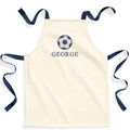 Embroidered Boys Personalised Name Football Craft Apron Fairtrade Cotton Kitchen Baking Gift