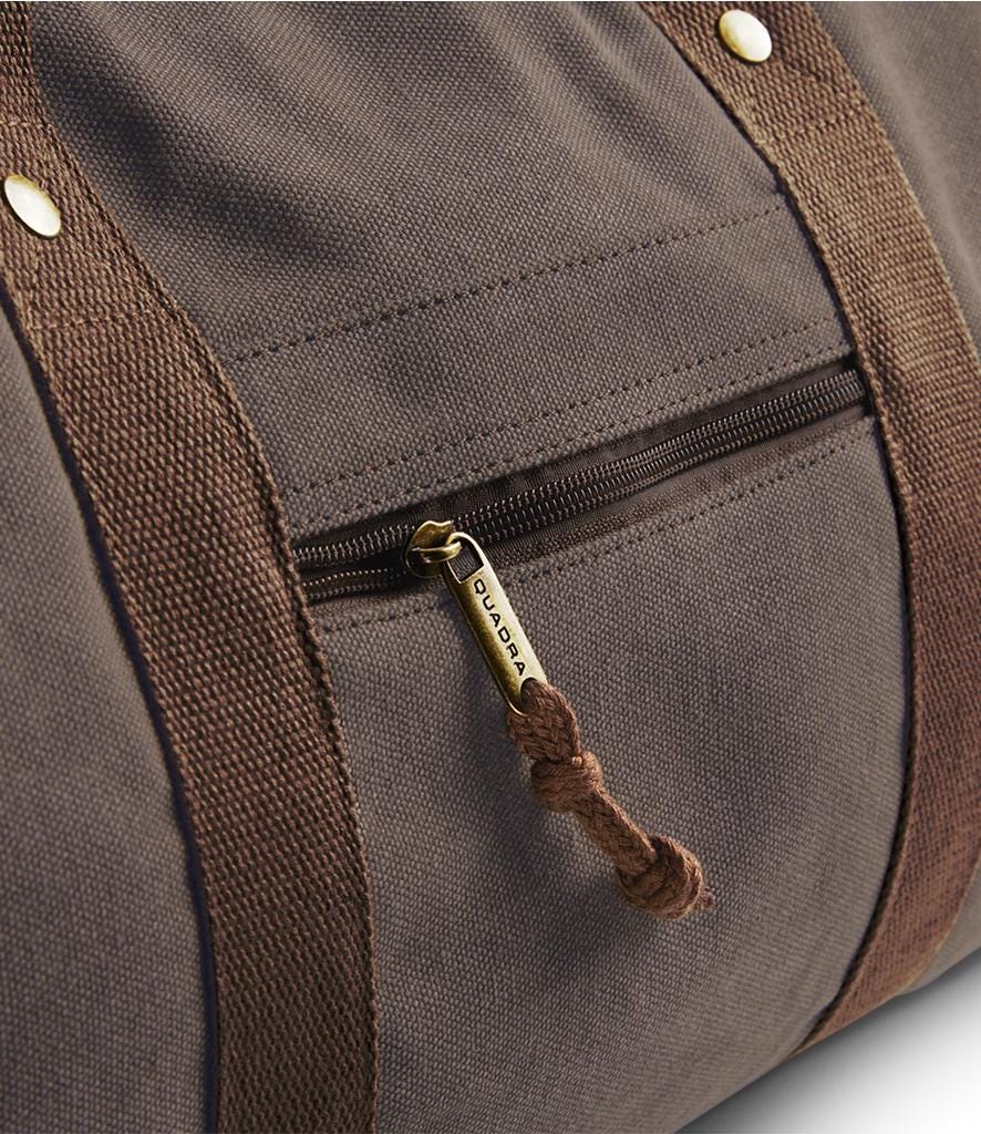 Embroidered Personalised Initials Monogram Vintage Canvas Holdall Weekend Overnighter Bag