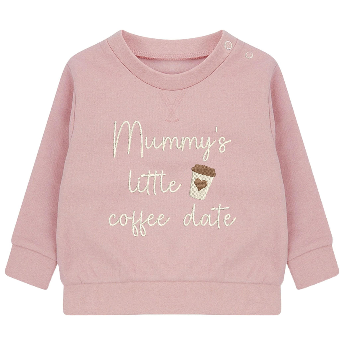 Embroidered Mummy's Little Coffee Date Baby & Toddler Sustainable Sweatshirt