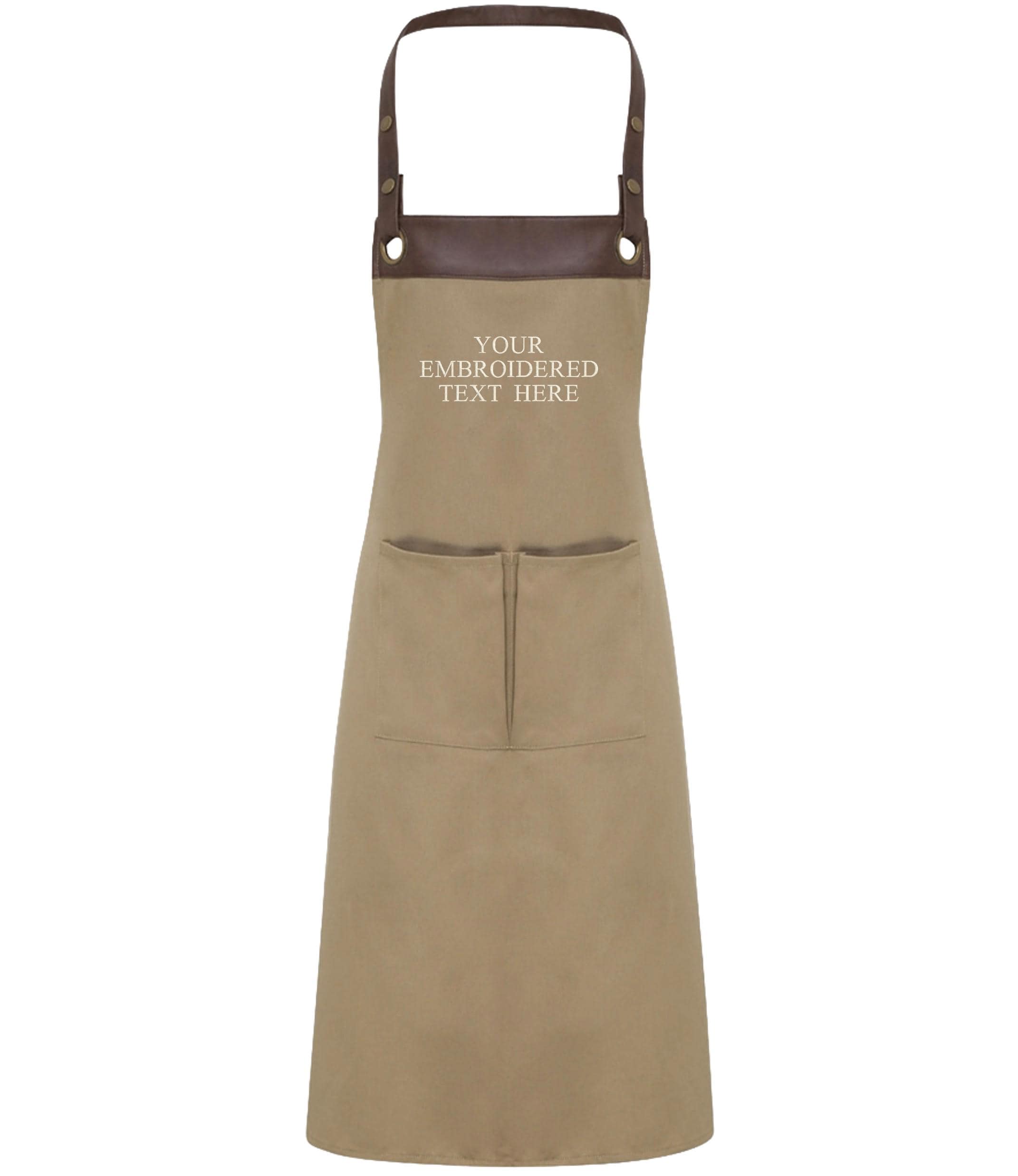 Embroidered Personalised Text Apron Custom Name Business Kitchen Baking Gift