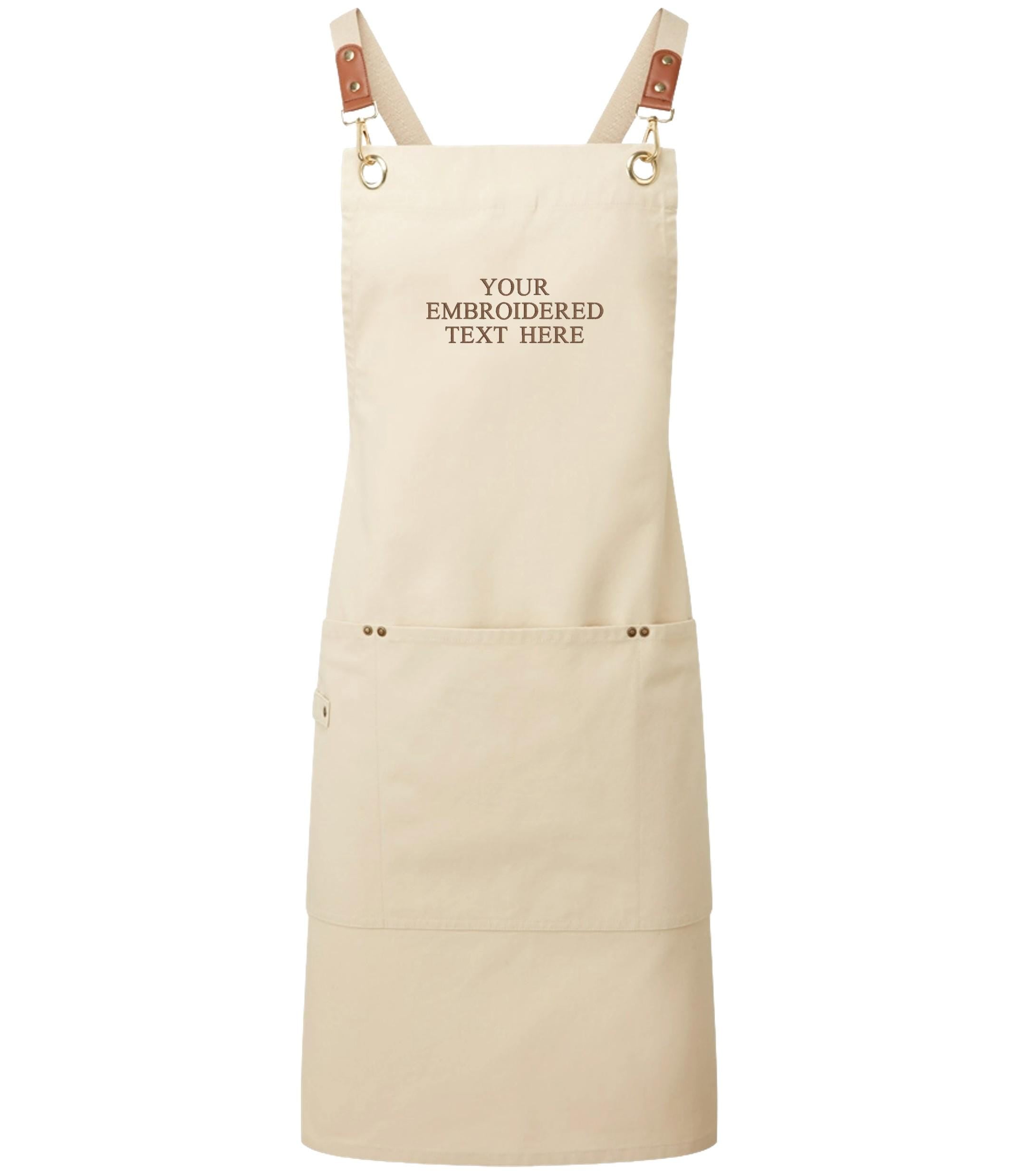 Embroidered Personalised Text Apron Custom Name Business Kitchen Baking Gift