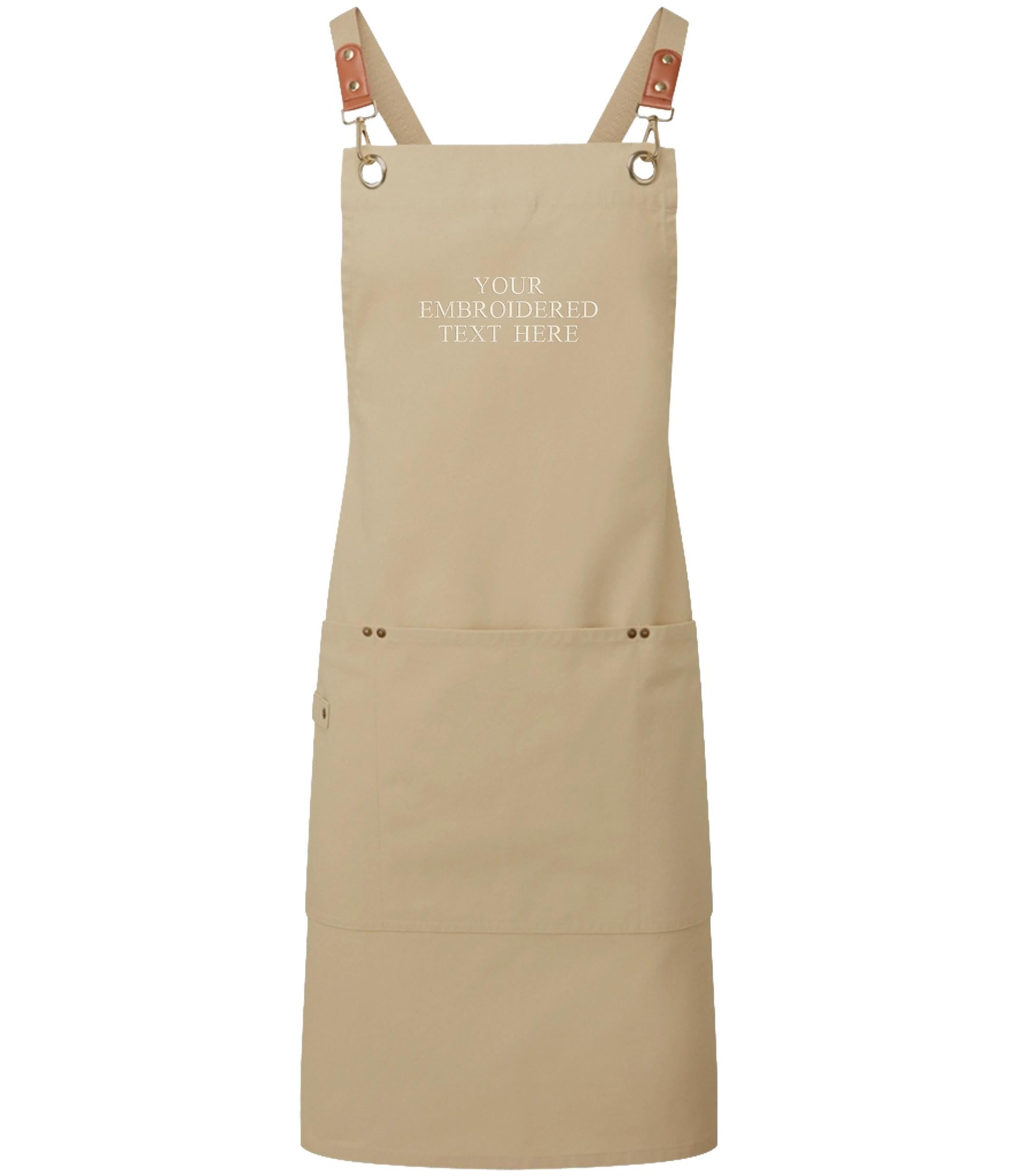 Embroidered Personalised Text Apron Custom Name Business Kitchen Baking Gift
