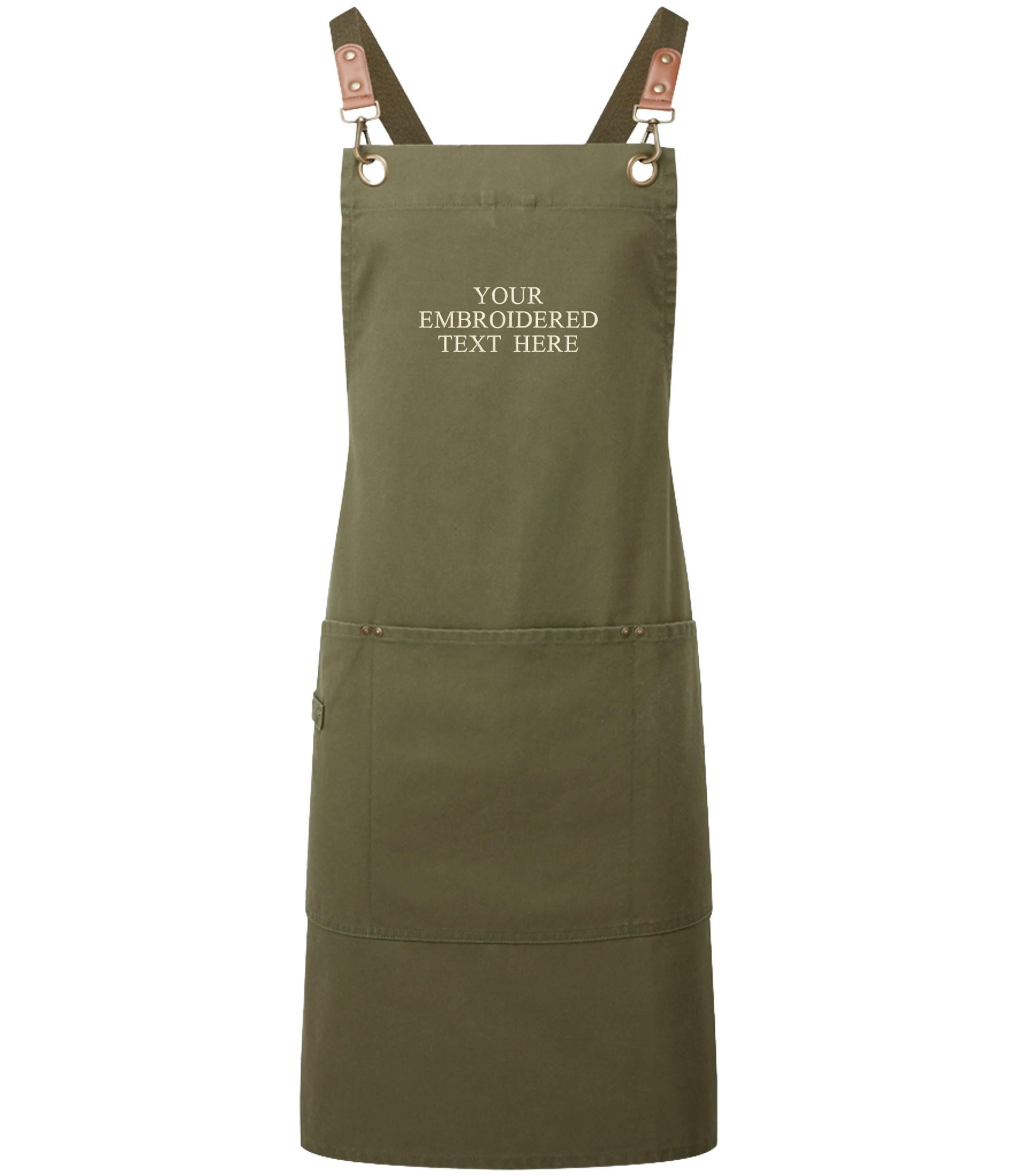 Embroidered Personalised Text Apron Custom Name Business Kitchen Baking Gift