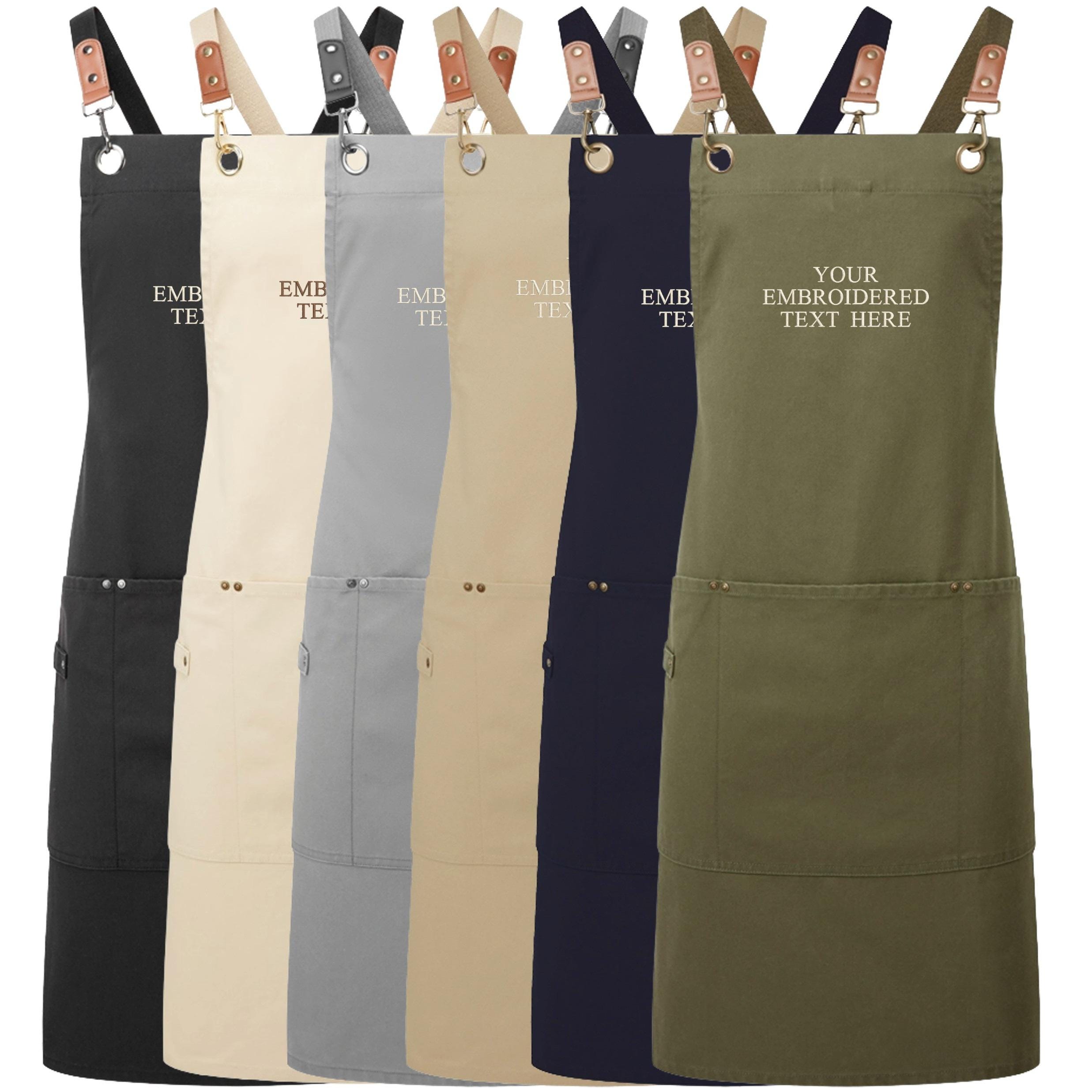 Embroidered Personalised Text Apron Custom Name Business Kitchen Baking Gift