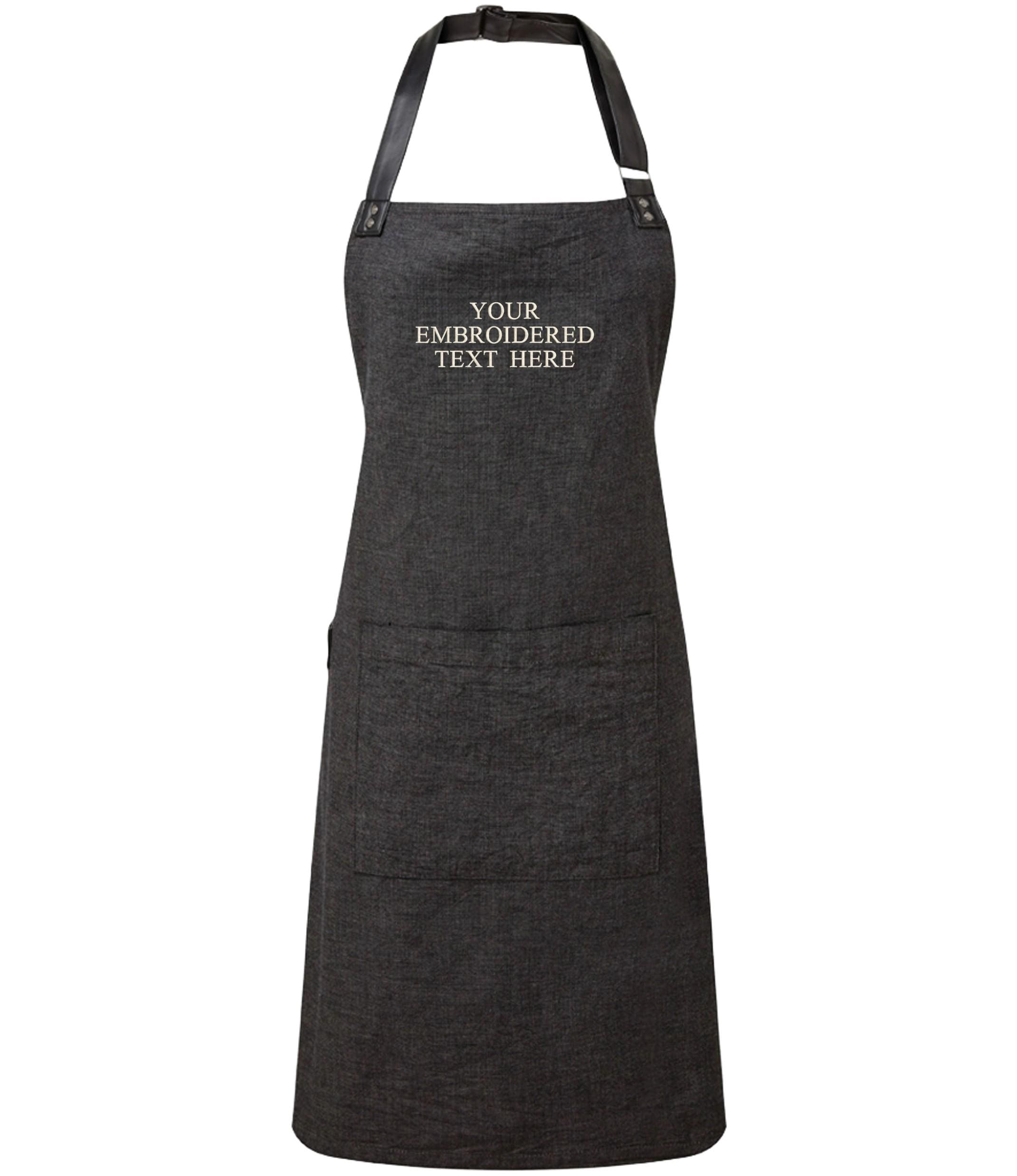 Embroidered Personalised Text Apron Custom Name Business Kitchen Baking Gift