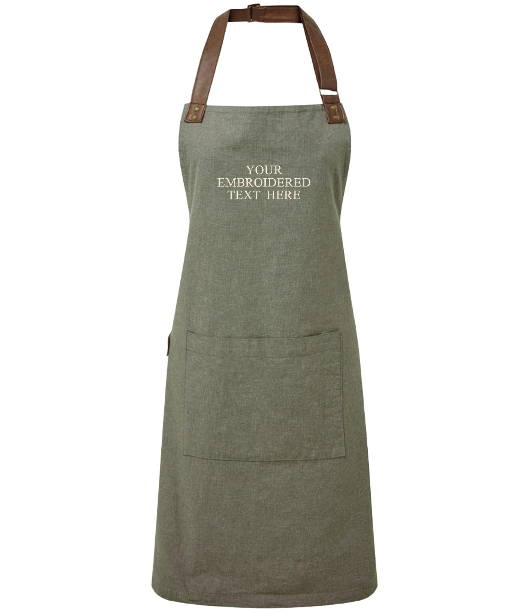 Embroidered Personalised Text Apron Custom Name Business Kitchen Baking Gift