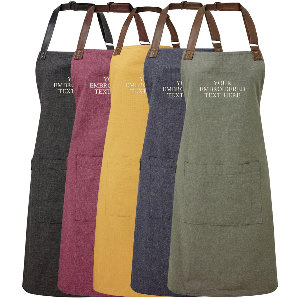 Embroidered Personalised Text Apron Custom Name Business Kitchen Baking Gift