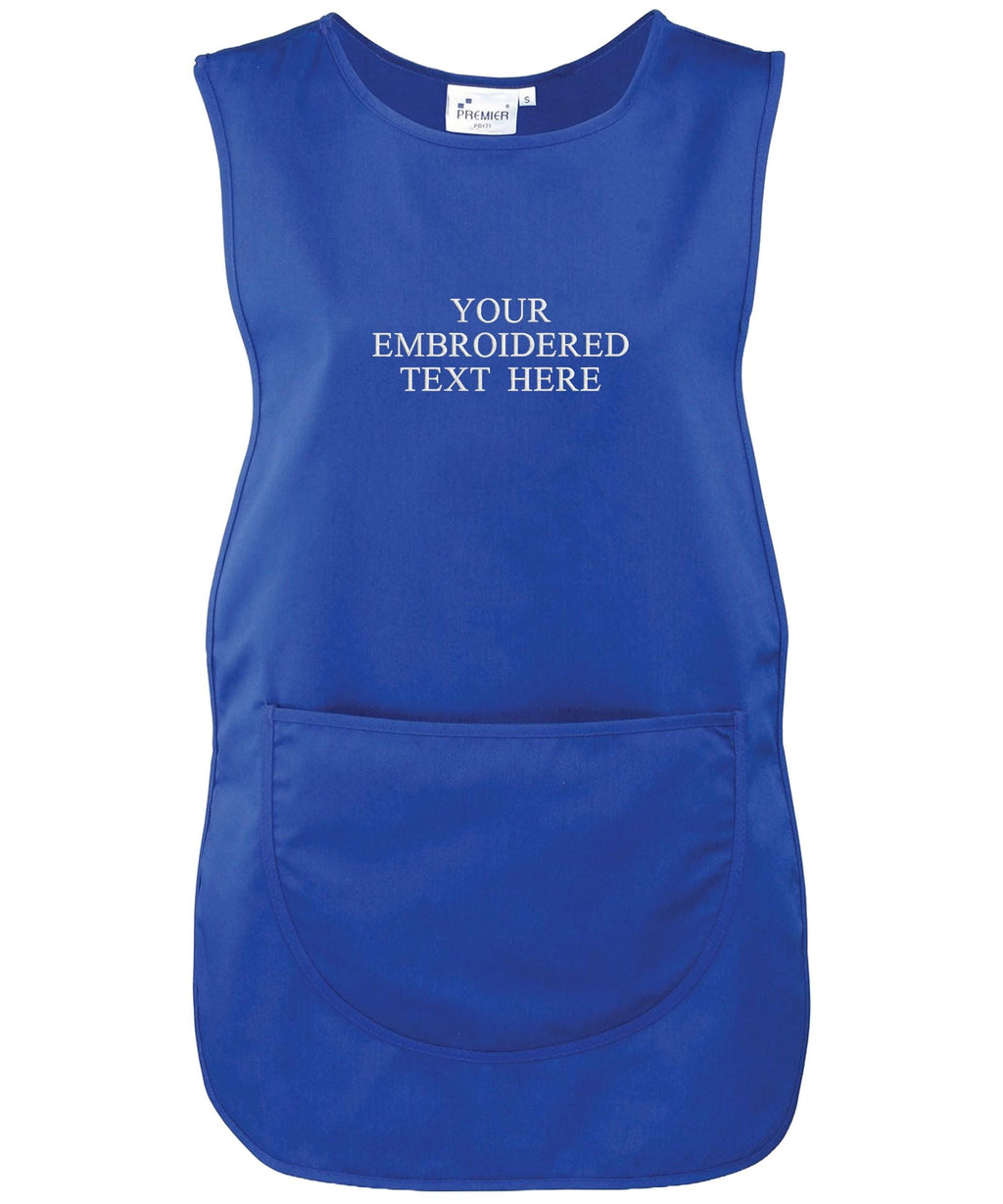 Embroidered Ladies Personalised Text Tabard Apron Custom Name Cleaner Hairdresser Beautician Uniform