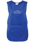 Embroidered Ladies Personalised Text Tabard Apron Custom Name Cleaner Hairdresser Beautician Uniform