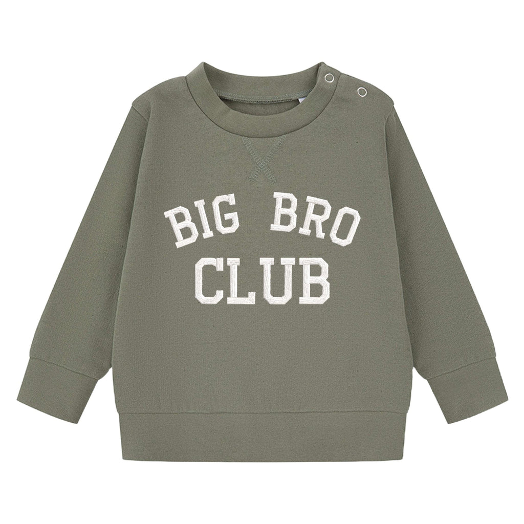 Embroidered Big Brother Club Boys Sustainable Sweatshirts Toddler and Kids New Brother Gift