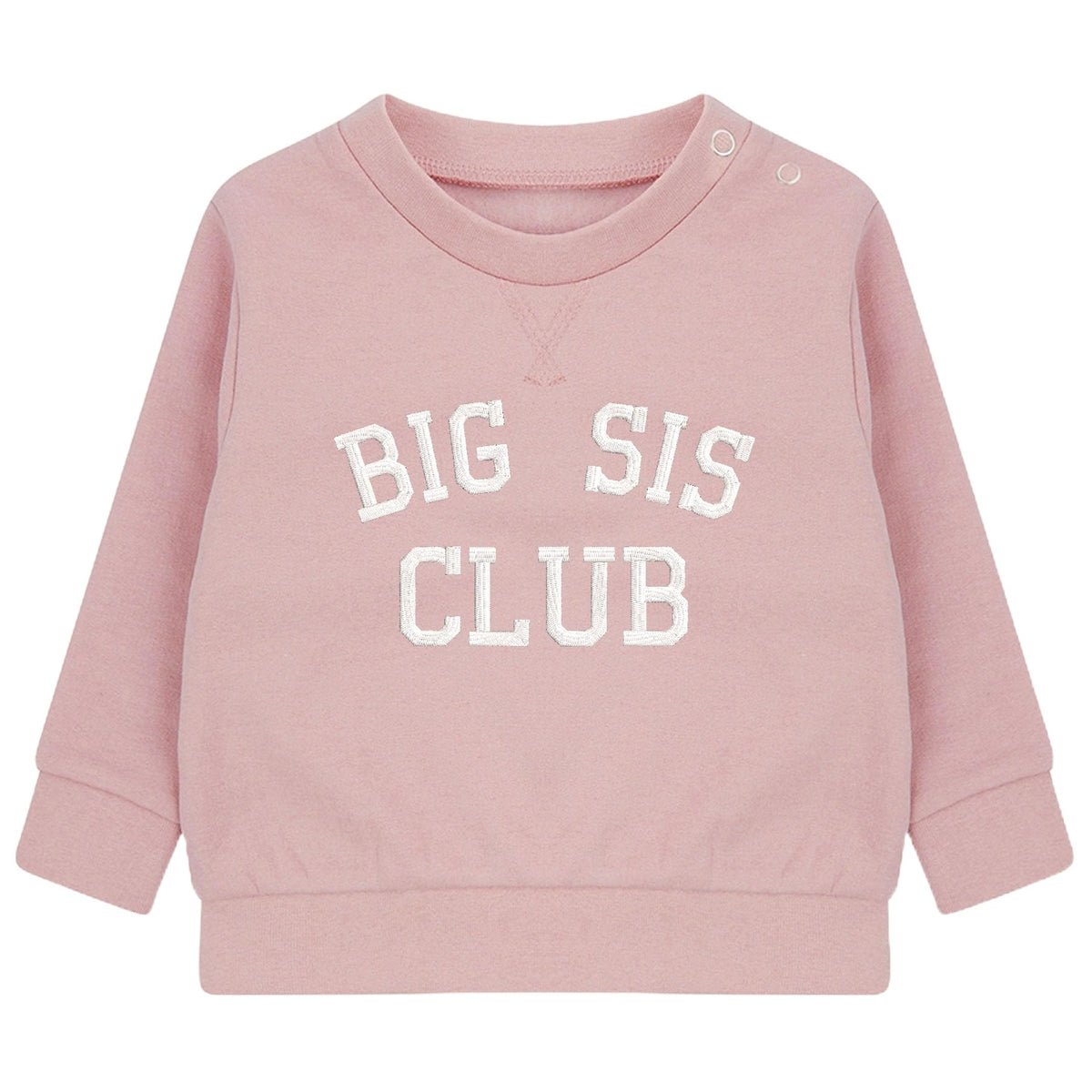 Embroidered Big Sister Club Girls Sustainable Sweatshirts Toddler and Kids New Baby Gift