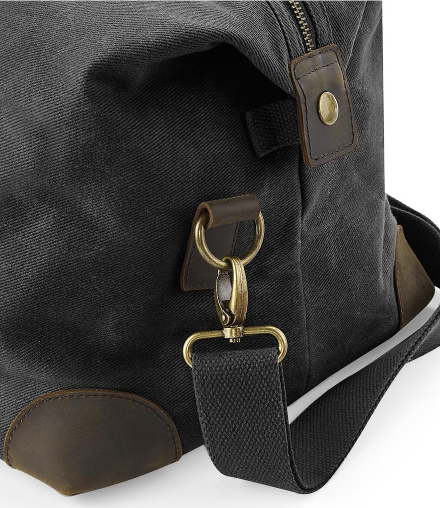 Embroidered Personalised Initials Monogram Waxed Canvas Holdall Weekend Overnighter Bag
