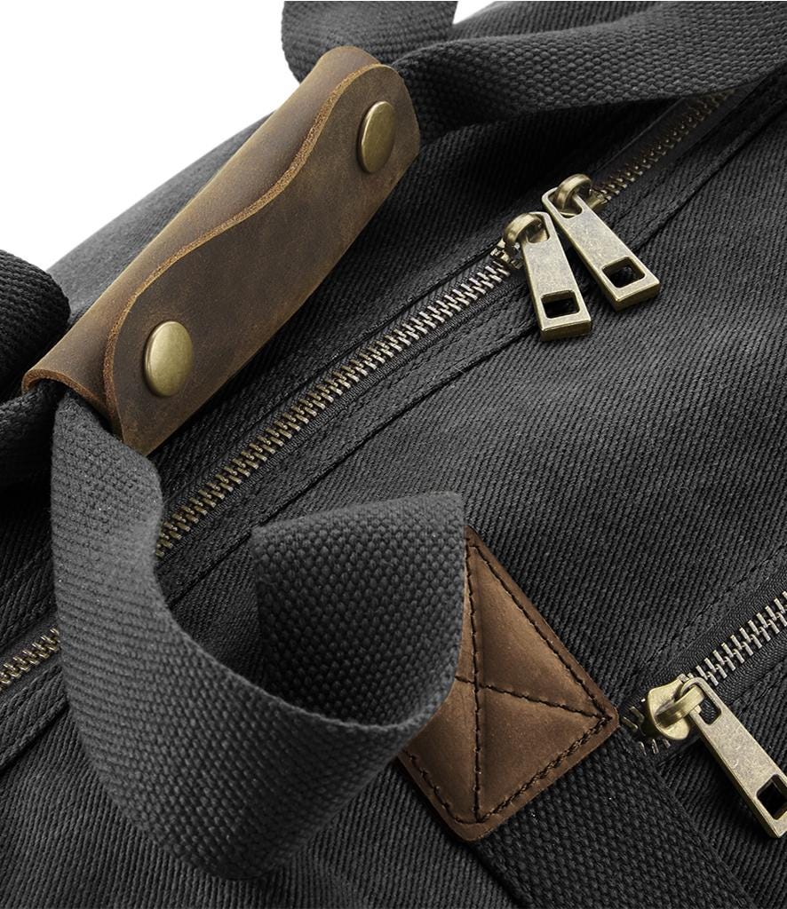 Embroidered Personalised Initials Monogram Waxed Canvas Holdall Weekend Overnighter Bag