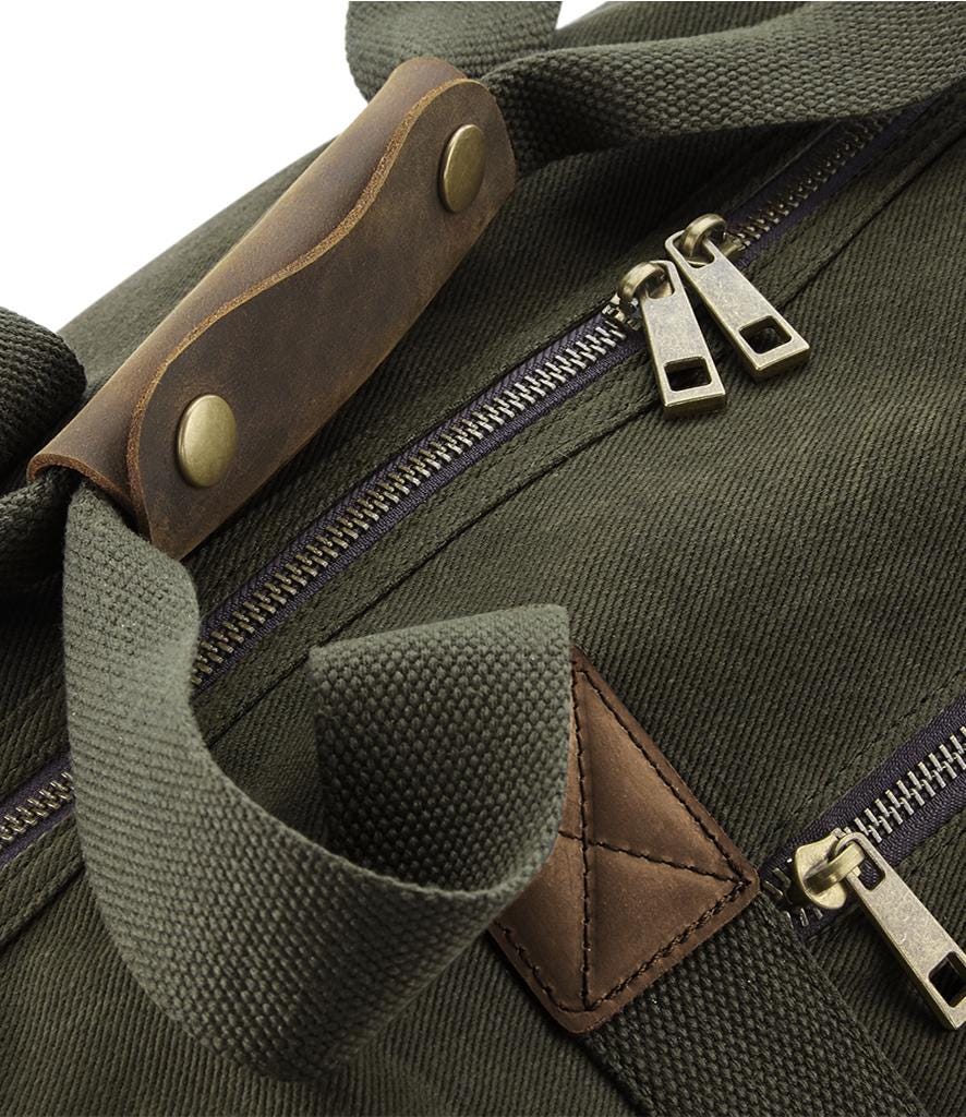 Embroidered Personalised Initials Monogram Waxed Canvas Holdall Weekend Overnighter Bag
