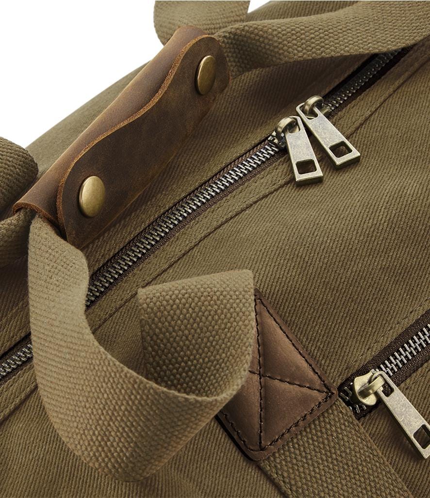 Embroidered Personalised Initials Monogram Waxed Canvas Holdall Weekend Overnighter Bag