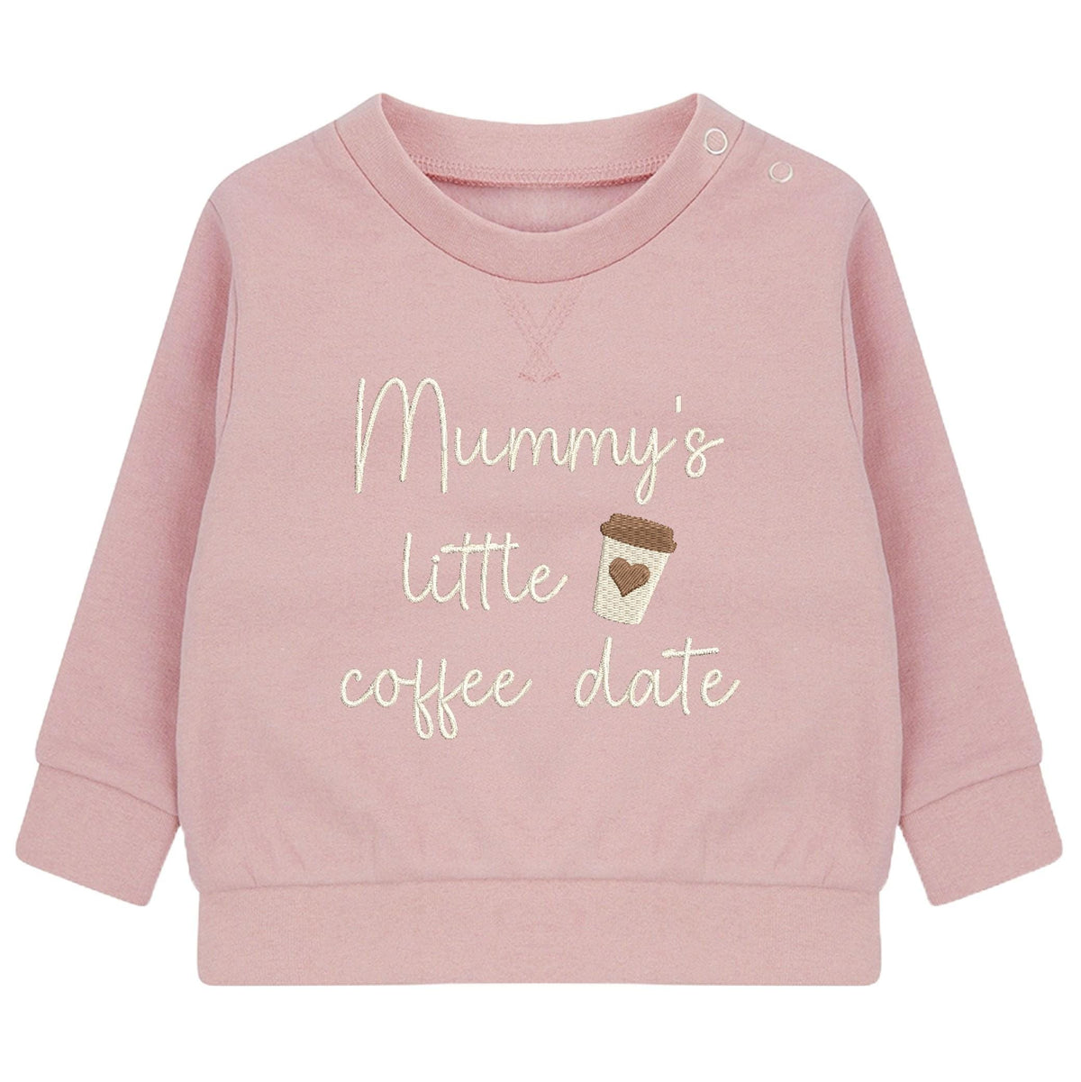 Embroidered Mummy's Little Coffee Date Baby & Toddler Sustainable Sweatshirt