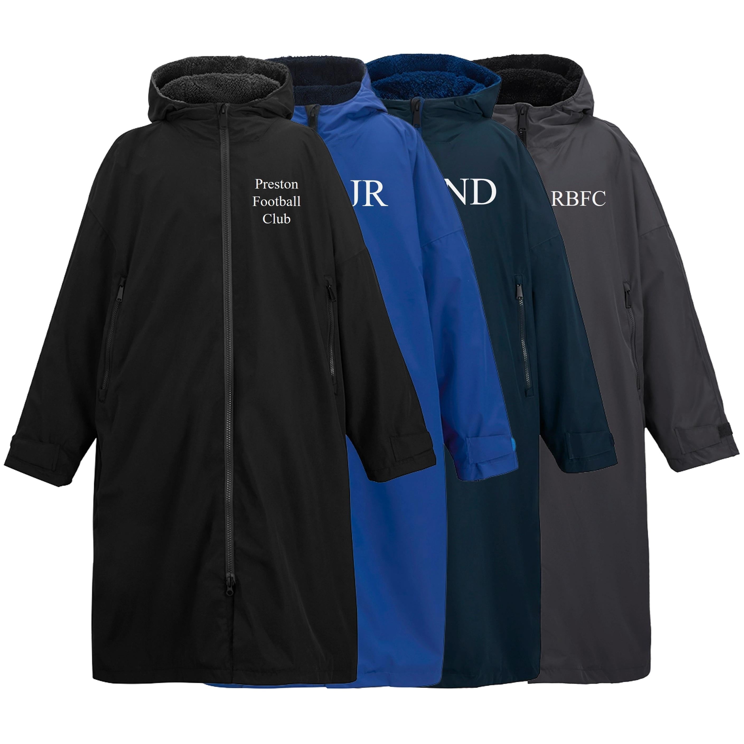 Regatta Personalised Borg Fleece Waterproof Dry Changing Robe Adults Custom Football Club Team Initials